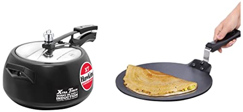 Hawkins - Q41 Futura Non Stick Dosa Tawa, 33Cm, Black & Hawkins - Cxt50 Contura Hard Anodized Induction Compatible Extra Thick Base Pressure
