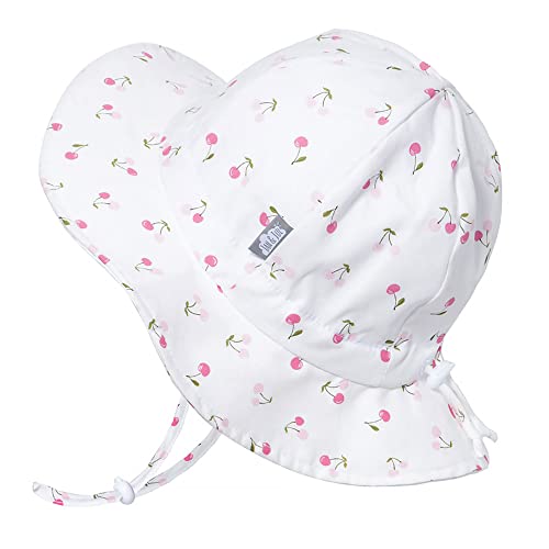 JAN & JUL Original GRO-with-Me Adjustable Cotton Sun-Hats 50+ UPF (Baby, Toddler, Kid), Cherries, 2-5T