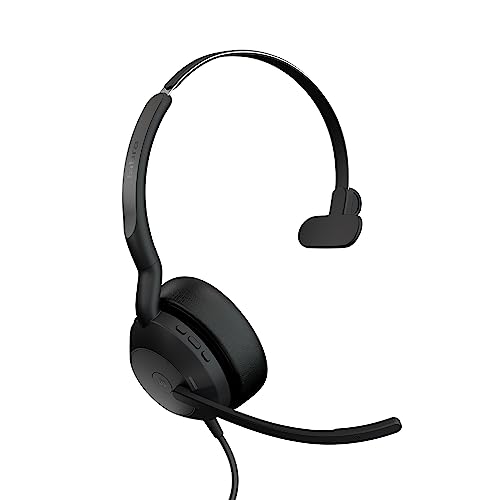 Jabra Evolve2 50 Wired Mono Headset AirComfort Technology, Noise-Cancelling Mics & Active Noise Cancellation - MS Teams Certified, Works with All Other Platforms - Black