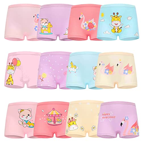 JackLoveBriefs Girls Cotton Underwear with 12 Packs Boyshort Panties, Red, 2-3T