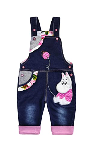 KIDSCOOL SPACE Baby Cotton 3D Cartoon Soft Knitted Jeans Overalls,Blue,2-3 Years