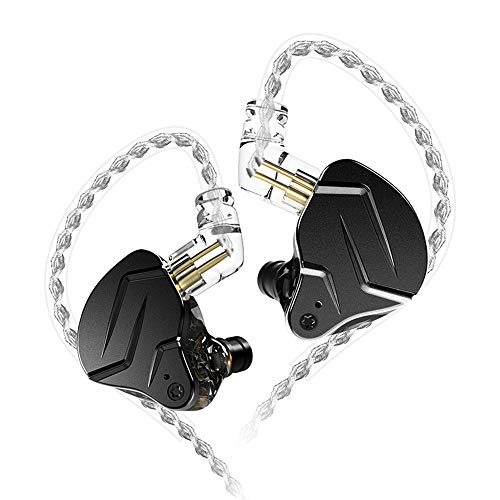 KZ Zsn Pro X In Ear Monitor Earphones Hybrid Dynamic Driver Balanced Armature Earbuds Headphones Dual Driver 1Dd 1Ba Earphones With Leatherette Case (Kz Zsn Pro X,Black),Wired