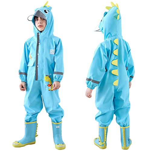 Kids Toddler Boys Girls Rain Suit Waterproof One Piece Coverall S Size 1-2 Years