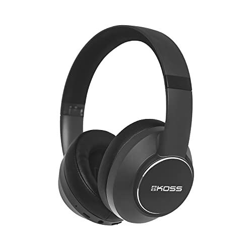 Koss Active Noise Cancelling Wireless Bluetooth 5.0 Over-Ear Headphone BT740iQZ, On-Board Controls with Microphone, 30+ Hour Talk/Play Time, Multi-Point Connectivity, Black