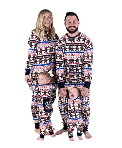 Lazy One Flapjacks, Matching Christmas Pajamas for the Dog, Baby & Kids, Teens, and Adults, Sweet Cheeks Gingerbread Flapjack Onsie, Large