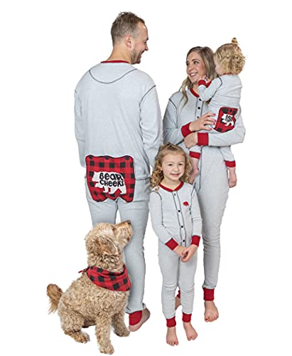 Lazy One Flapjacks, Matching Pajamas for the Dog, Baby, Kids, Teens, and Adults, Grey Bear Flapjack Onesie, X-Small