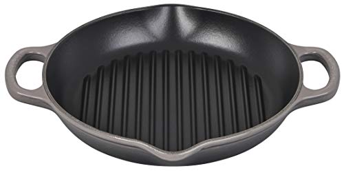 Le Creuset Enameled Cast Iron Signature Deep Round Grill, 9.75", Oyster