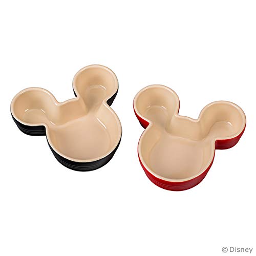 Le Creuset of America PG2017MM-02MC Mickey Mouse Cerise & Shiny Black Set of 2 Ramekins, Cerise