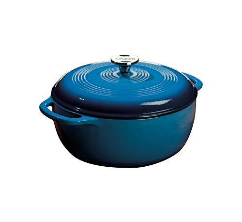 Lodge EC6D33 Cast Iron Dutch Oven, 6 Quart, 1 Piece (Blue)
