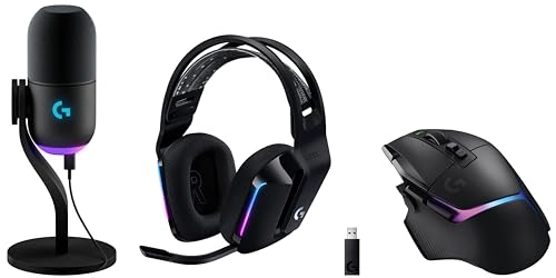 Logitech Gaming Essentials - G733 Gaming Headset with G502X LS Plus Gaming Mouse with Yeti GX Gaming Microphone