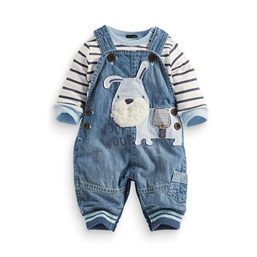 LvYinLi US Baby Boy Clothes Boys' Romper Jumpsuit Overalls Stripe Rompers Sets (9-14 Months, Blue)