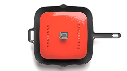 Marquette Castings Enameled Grill Pan with Press (Iron Red)
