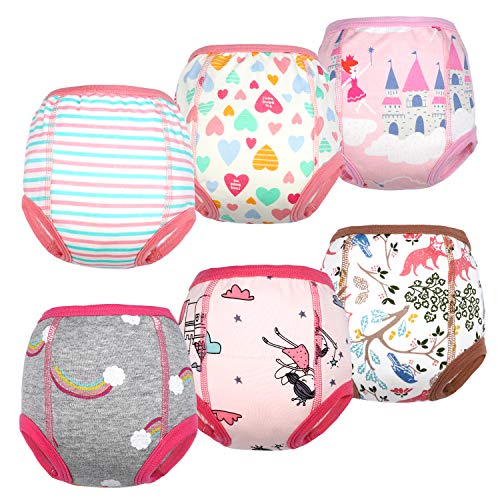 MooMoo Baby Cotton Training Pants Strong Absorbent Toddler Potty Training Underwear for Baby Girl 5T