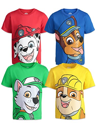 Nickelodeon Paw Patrol Toddler Boys 4 Pack T-Shirts Marshall Chase Rocky Rubble 6