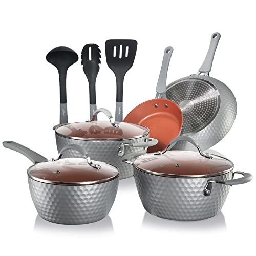 NutriChef NCCW11GD Cookware Set, Gray
