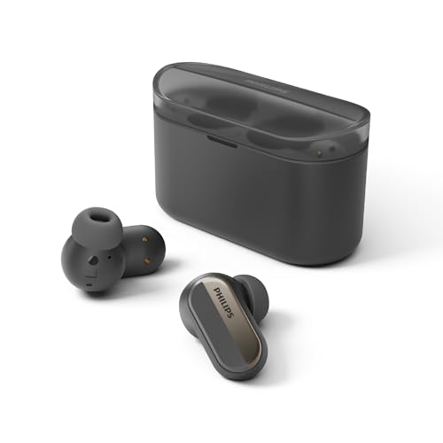 PHILIPS T6908 True Wireless Headphones with Hybrid Noise Canceling Pro (ANC), Conversation Hearing Mode, Bluetooth Multipoint, IPX4 Water Resistance, Black