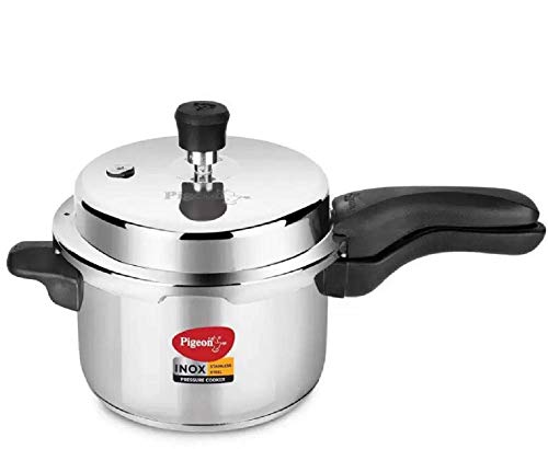 Pigeon SS Cooker INOX O/L - 3 LTR 3 L Induction Bottom Pressure Cooker (Stainless Steel)