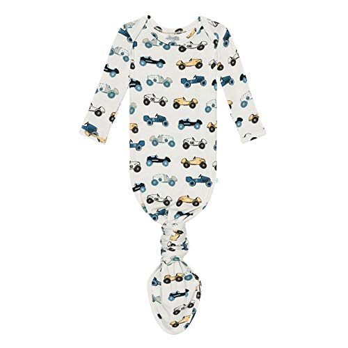 Posh Peanut Infant Gown - Unisex Soft Baby Clothes - Viscose from Bamboo Infant Layette Swaddle Wear- 0-3 Months (Enzo Knotted)