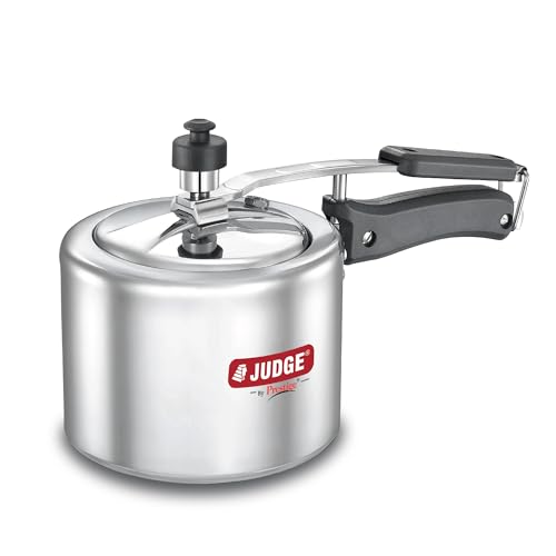 Prestige Gas & Induction Compatible Outer Lid Virgin Aluminium Pressure Cooker, Set of 3 – 5L, 3L, and 2L | Lid-Lock System | Comfortable Handle | Metallic Safety Plug | Silver
