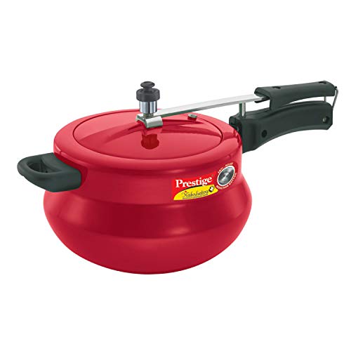 Prestige Nakshatra Plus Aluminium Inner Lid Pressure Handi, 5 Litres, Red, 5 Liter