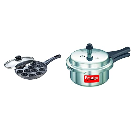 Prestige Non-Induction Base Aluminium Non-Stick Paniyarakkal with Lid