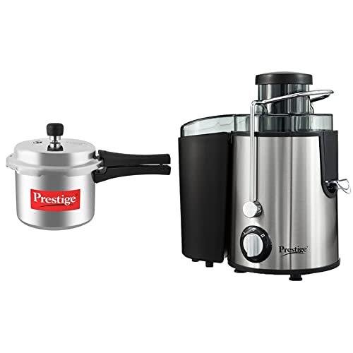 Prestige Popular Aluminium Pressure Cooker, 3 Litres, Silver + Prestige PCJ 7.0 500-Watt Centrifugal Juicer