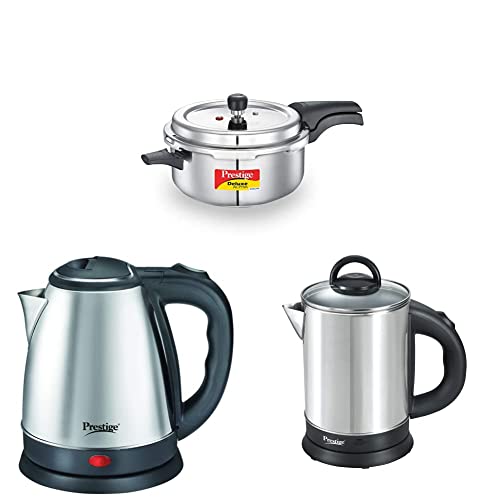 Prestige Svachh, 20255, 5 L, Deep Pressure Pan, with deep lid for Spillage Control + Prestige PKOSS 1.8-Litre 1500W Electric Kettle (can't be used to boil milk) COMBO