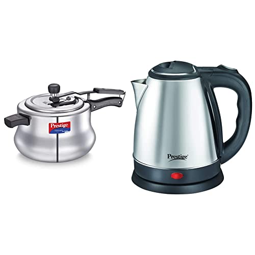 Prestige Svachh, 20258, 5.5 L, Nakshatra Alpha Svachh Handi, with deep lid for Spillage Control + Prestige PKOSS 1.8-Litre 1500W Electric Kettle (Can't be Used to Boil Milk) Combo