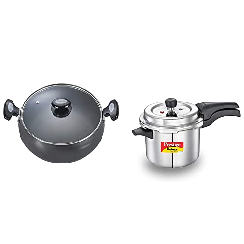 Prestige Svachh Deluxe Alpha Induction Base Stainless Steel Sauce Pan and Pressure Cooker