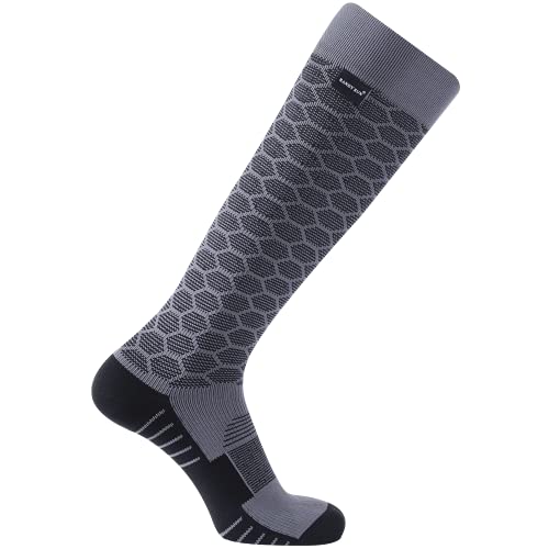 RANDY SUN Military Waterproof Socks for Women, Wading Socks Knee High Tube Kayaking Hunting Hiking Socks Grey& Black, X-small