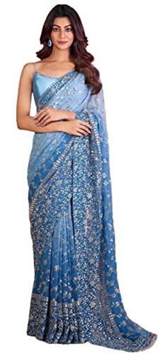 Rangoli Art Women And Girls Georgette Saree (A017_Multicolour)