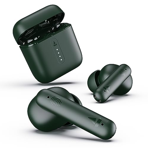 (Refurbished) boAt Airdopes 141 Bluetooth TWS in Ear Earbuds with 42H Playtime,Low Latency Mode for Gaming, ENx Tech, IWP, IPX4 Water Resistance, Smooth Touch Controls(Olive Green)