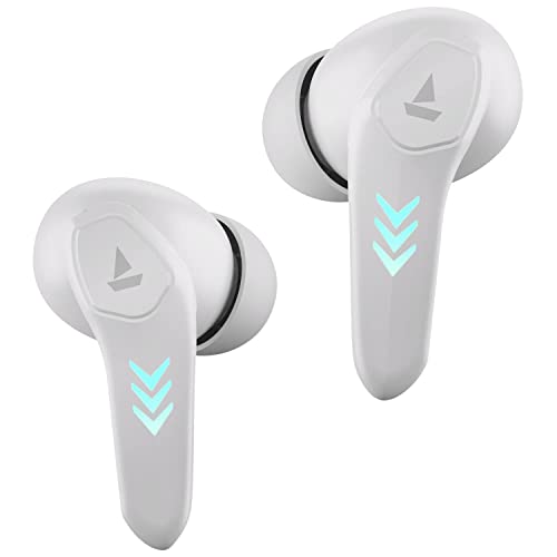 (Refurbished) boAt Airdopes 190 True Wireless In Ear Earbuds with Beast Mode(50ms) for Gaming, 40H Playtime, Breathing LEDs, boAt Signature Sound, Quad Mics ENx Tech, ASAP Charge & BT v5.3(White Sabre)