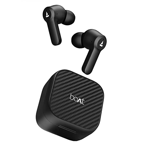 (Refurbished) boAt Airdopes Fuel in Ear Headphones,Quad Mics,Enx Tech,Beast Mode,50H Playtime,ASAP Charge,Ipx4,Iwp,Touch Controls(Classic Black),Bluetooth