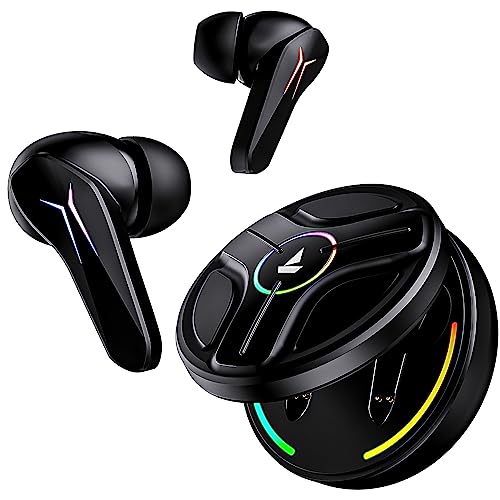 (Refurbished) boAt Immortal 141 TWS Gaming Earbuds with Enx Tech,Up to 40 Hrs Playtime,Signature Sound,Beast Mode,Ipx4 Resistance,Iwp Tech,RBG Lights,&USB Type-C Port(Black Sabre)