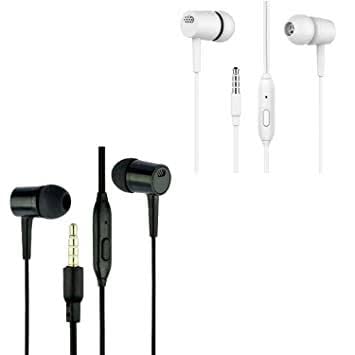 SDS Universal Earphone in Ear Headphone Headset (3 PIS Set) Black and White Earphone with Mic Compatible for All Smartphone, 3 PIS Set