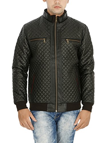 SISKIN Synthetic Leather Full Daimond Rain Black Men Jacket S