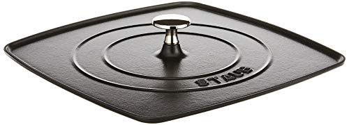 STAUB Cast Iron Square Grill Press, 10.3-inch, Black Matte