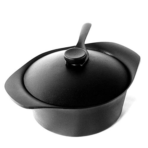 Sori Yanagi Nambu Ironware Iron Pot, Deep Type, 8.7 inches (22 cm), Induction Compatible, Iron Lid Handle