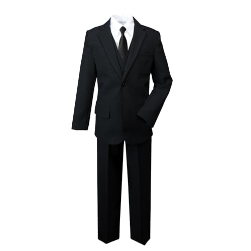 Spring Notion Big Boys' Modern Fit Black Suit Set 18