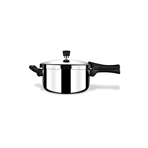 Stahl Triply Stainless Steel Pressure Cooker 6 Litre Outer Lid | Broad Pressure Cooker | Triply Cooker With Gas & Induction Base | Safe & Long Lasting Steel | Xpress Cooker 9226 (Serves 6 People)