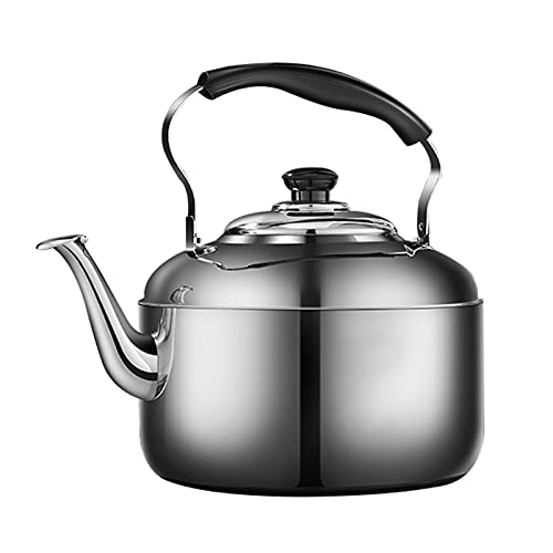 Stainless Steel Whistling Tea Kettles, Modern Stovetop Teapot, Large Capacity Tea Kettle with Heat Resistant Handle, for Stovetops Gas Electric Induction