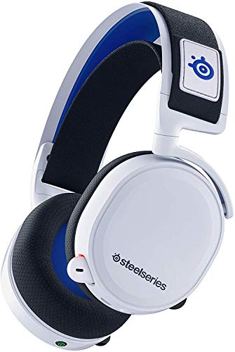 SteelSeries Arctis 7P Lossless 2.4 Ghz Bluetooth Wireless Over Ear Headphones Without Mic 24-Hour Battery Life Compatible with Playstation 5'S Tempest 3D Audiotech, Playstation 5 & 4 (White)