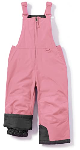 TSLA Kids Little Boys Girls Baby Winter Snow Bibs, Waterproof Insulated Snowboard Overalls, Ripstop Ski Pants, Winter Snow Overall Dusty Rose, 4T