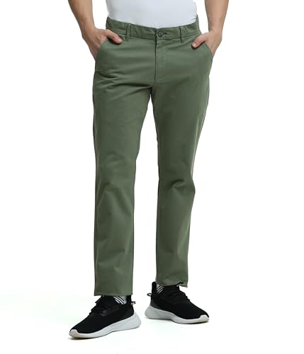 TURMS Anti Stin Anti Oder Chinos for Men Regular fit Trouser for Men Stylish Cotton Stretchable Chinos Pant for Boys Solid Stylish Chinos for Men (Available in Plus Sizes) Green