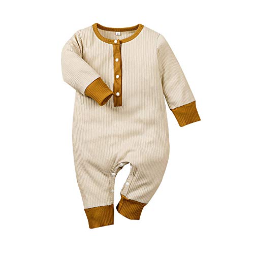 ToodiiIN Jumpsuit for Kids, Newborn Baby Boys Girls Button Long Sleeve Knitted Romper Outfits