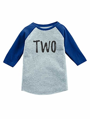 Tstars 2nd Birthday Gift for 2 Year Old Child 3/4 Sleeve Baseball Jersey Toddler Shirt 2T Blue