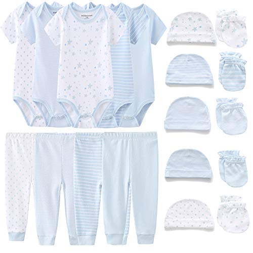 Unisex Baby Layette Essentials Giftset Clothing Set 19-Piece, Blue2, 0-3 Months