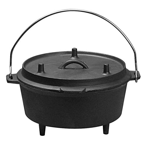 Universal Housewares Pre-Seasoned Cast Iron Camping 5-Quart Dutch Oven