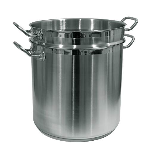 Update International SPSA-12 SuperSteel 18/8 Stainless Steel Induction Ready Steel Pasta Cooker with Cover and Strainer, 12-Quart, Natural